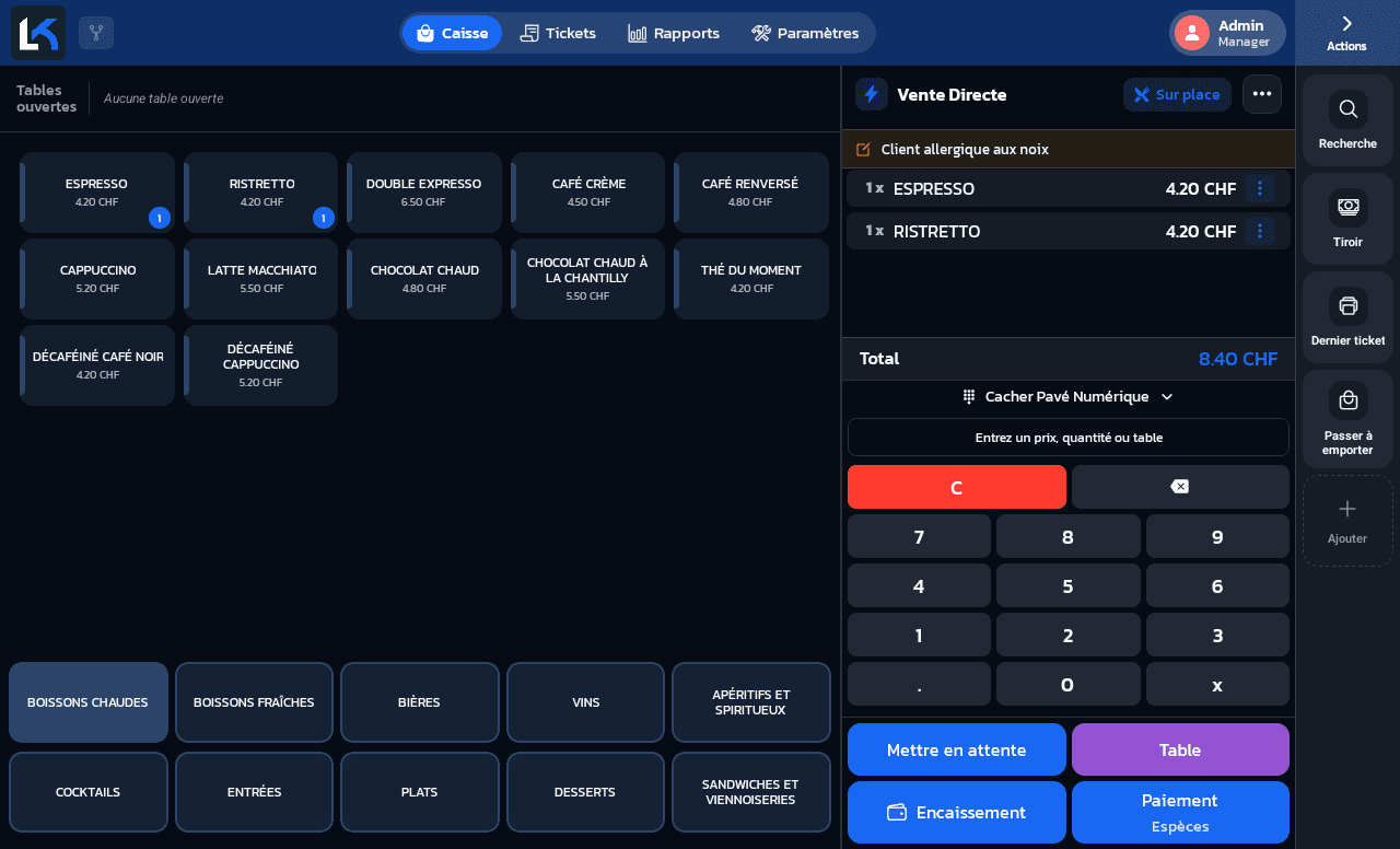 Bandeau de rappel du commentaire au-dessus des lignes du ticket